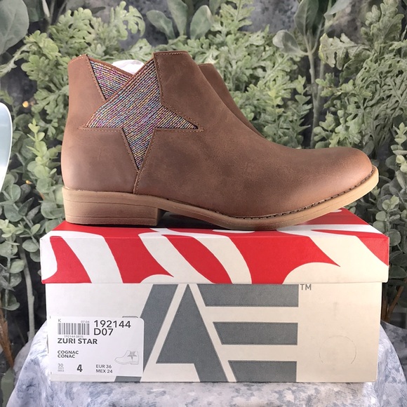 American Eagle by Payless Zuri Star Cognac Zip Booties Girls 4M🌟NWT&NIB🌟 - Picture 9 of 9